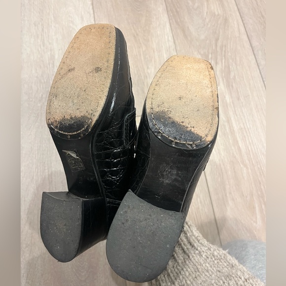 Nicole Saldana embossed black heeled loafer - Picture 6 of 9